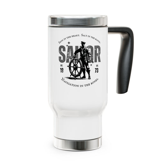 Sailor 1973 FOM 9 - Stainless Steel Travel Mug with Handle, 14oz