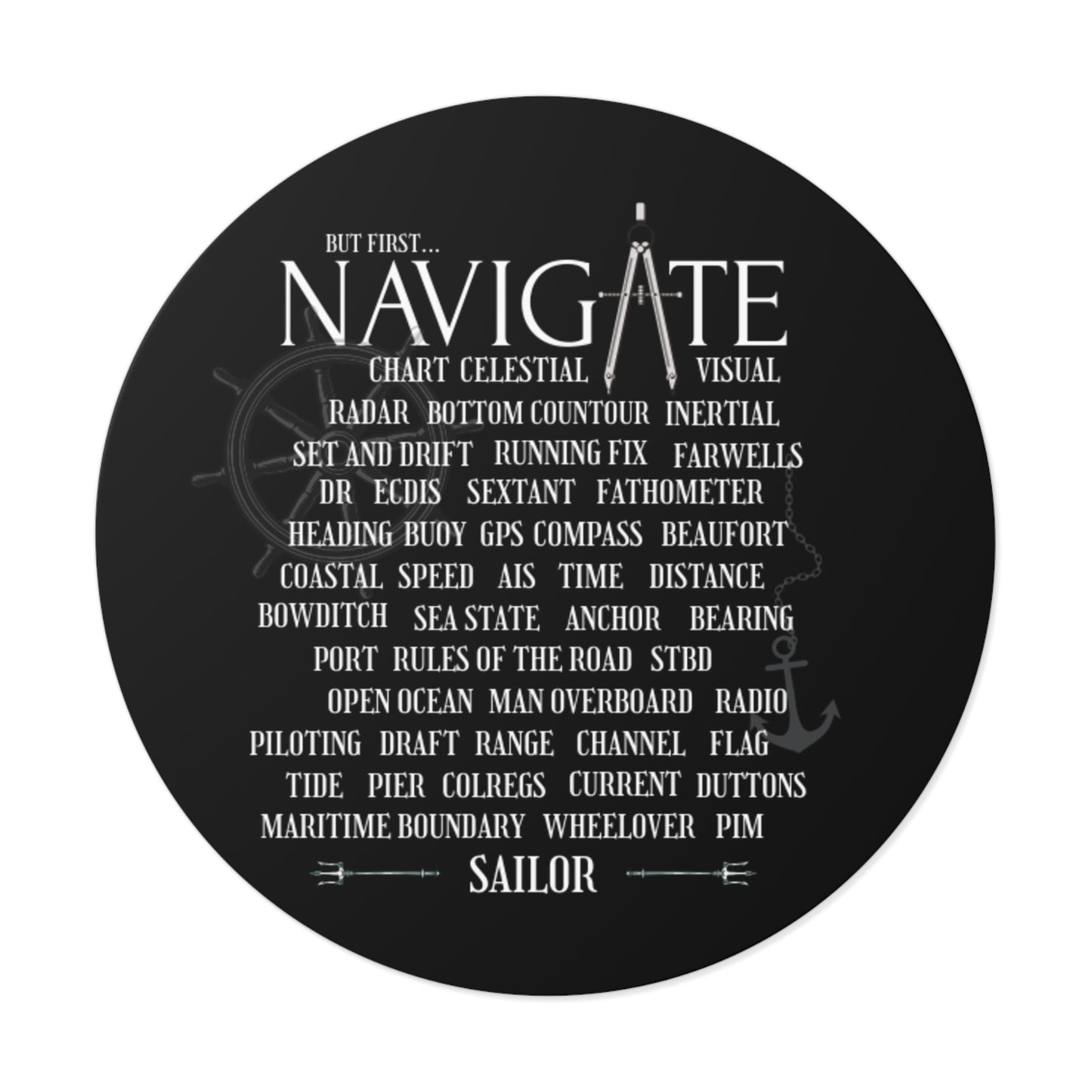 Navigate FOM 9 Round Vinyl Sticker