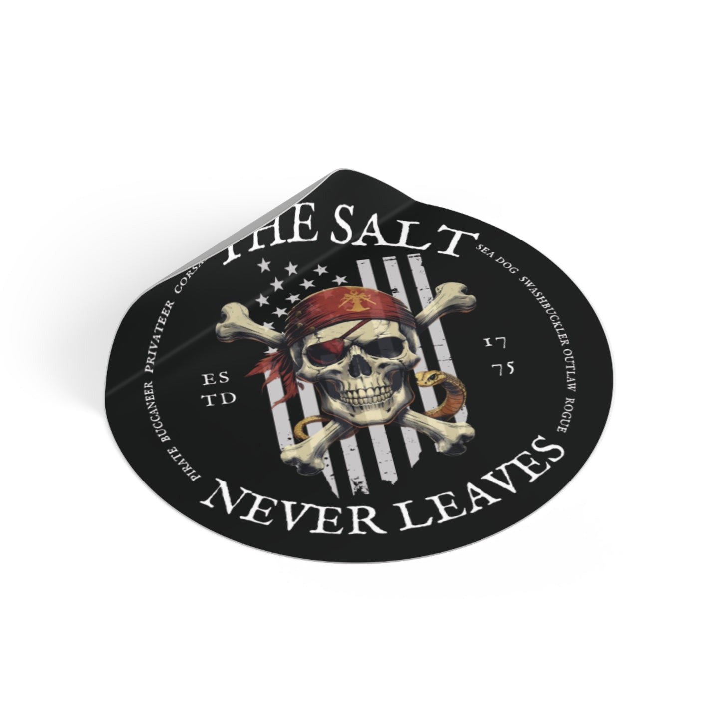 The Salt Never Leaves FOM 9 Round Vinyl Sticker