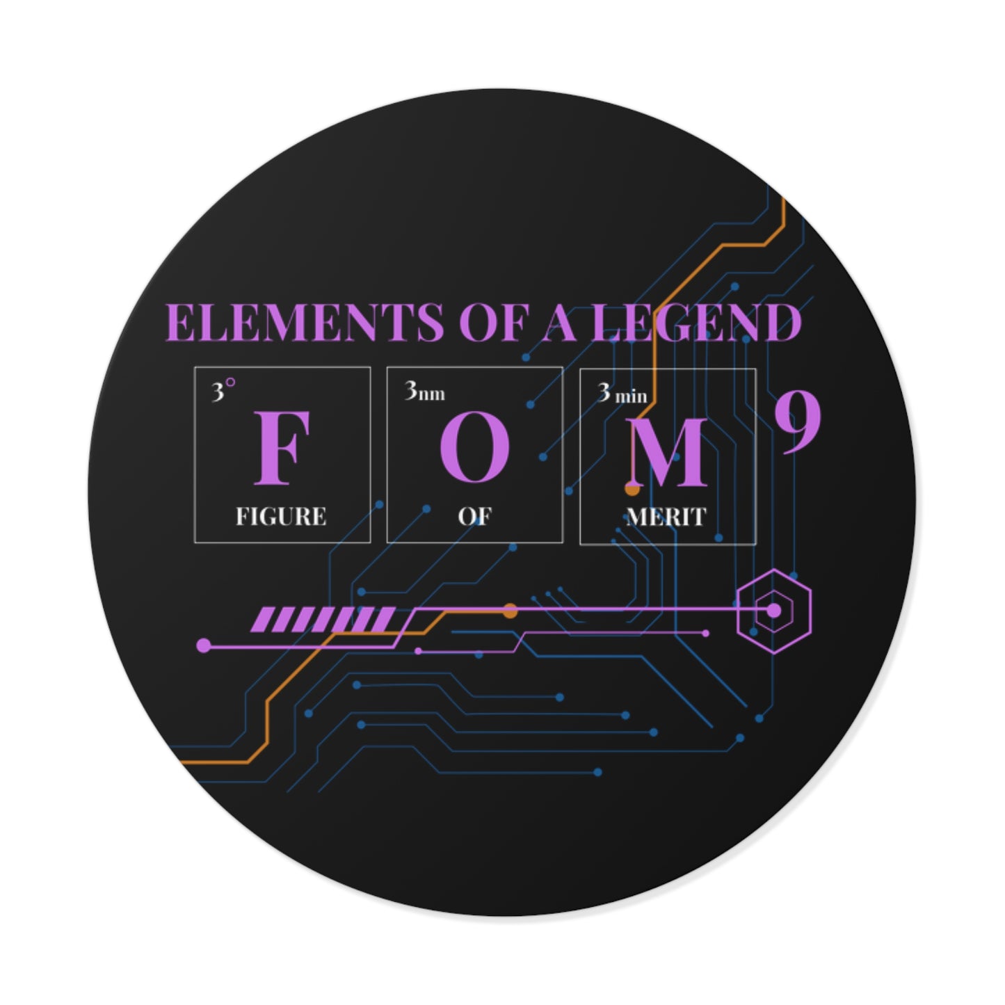 Elements of a Legend FOM9 Round Vinyl Sticker