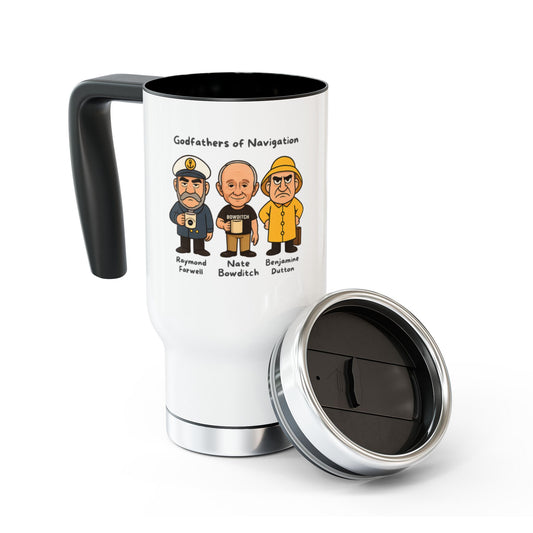 Godfather of Navigation FOM 9 Travel Mug with Handle, 14oz