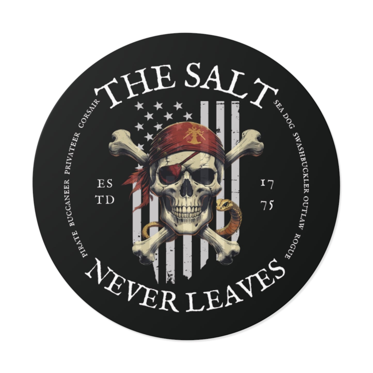 The Salt Never Leaves FOM 9 Round Vinyl Sticker