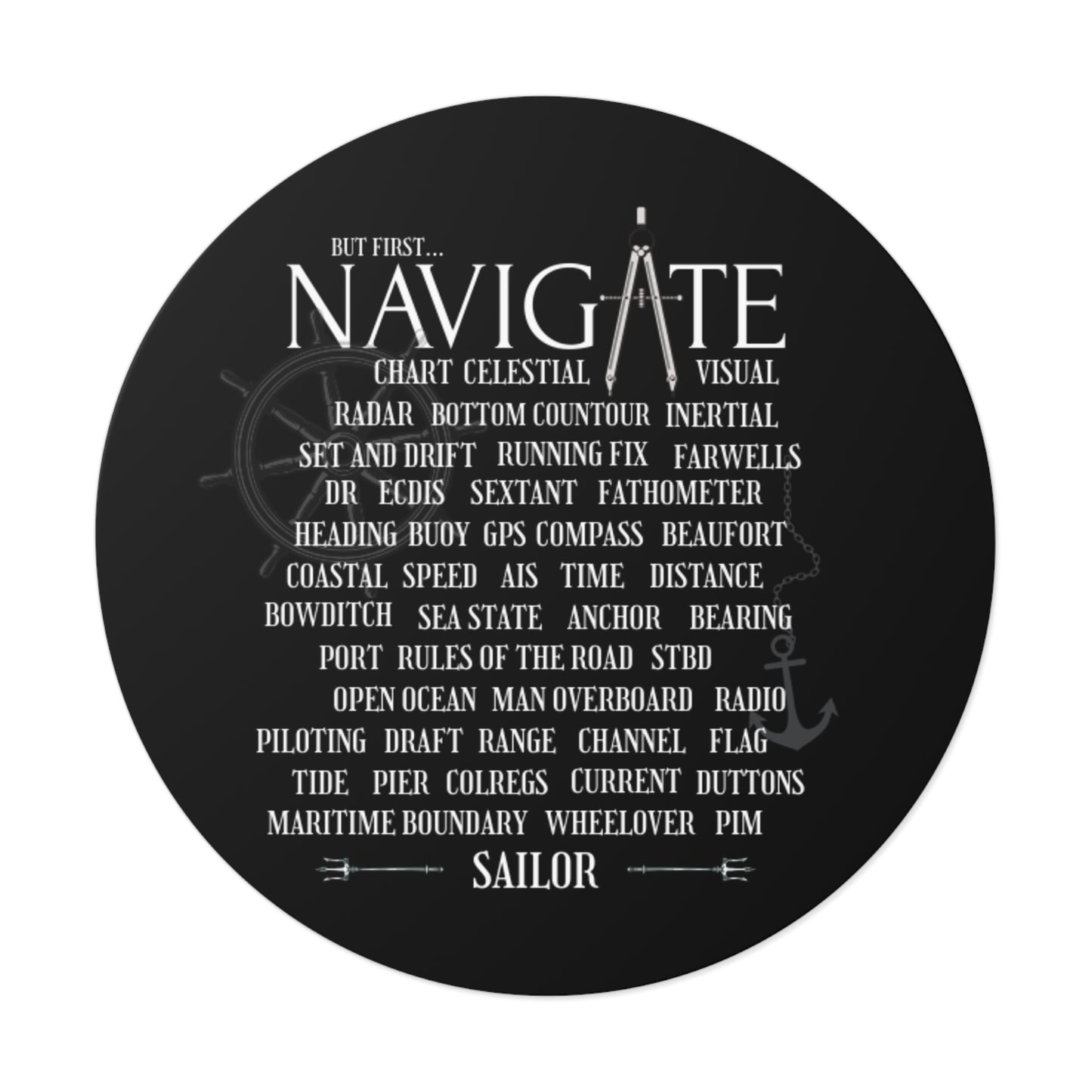 Navigate FOM 9 Round Vinyl Sticker