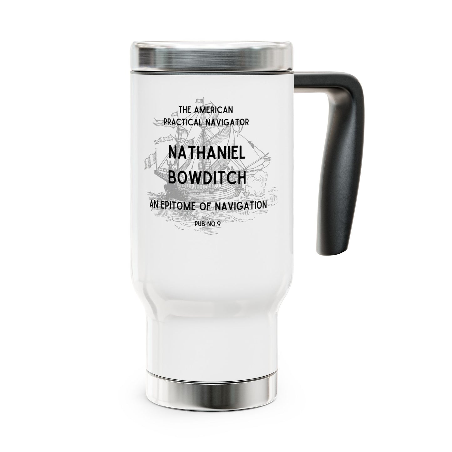 Bowditch FOM 9 - Stainless Steel Travel Mug with Handle, 14oz