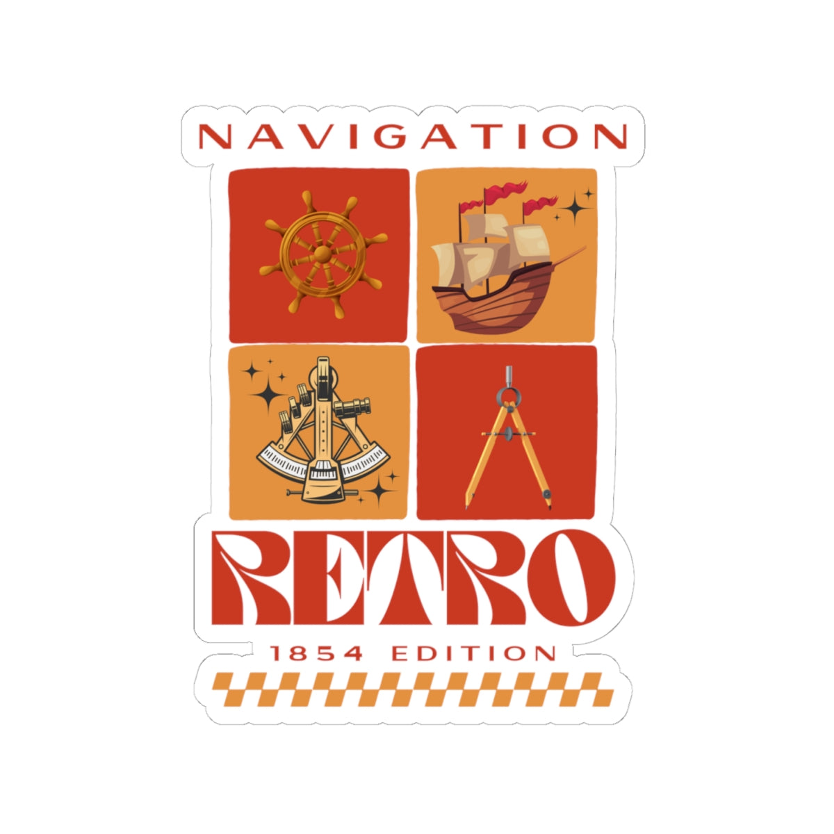 Retro Navigation FOM 9 Sticker - 1854 Edition