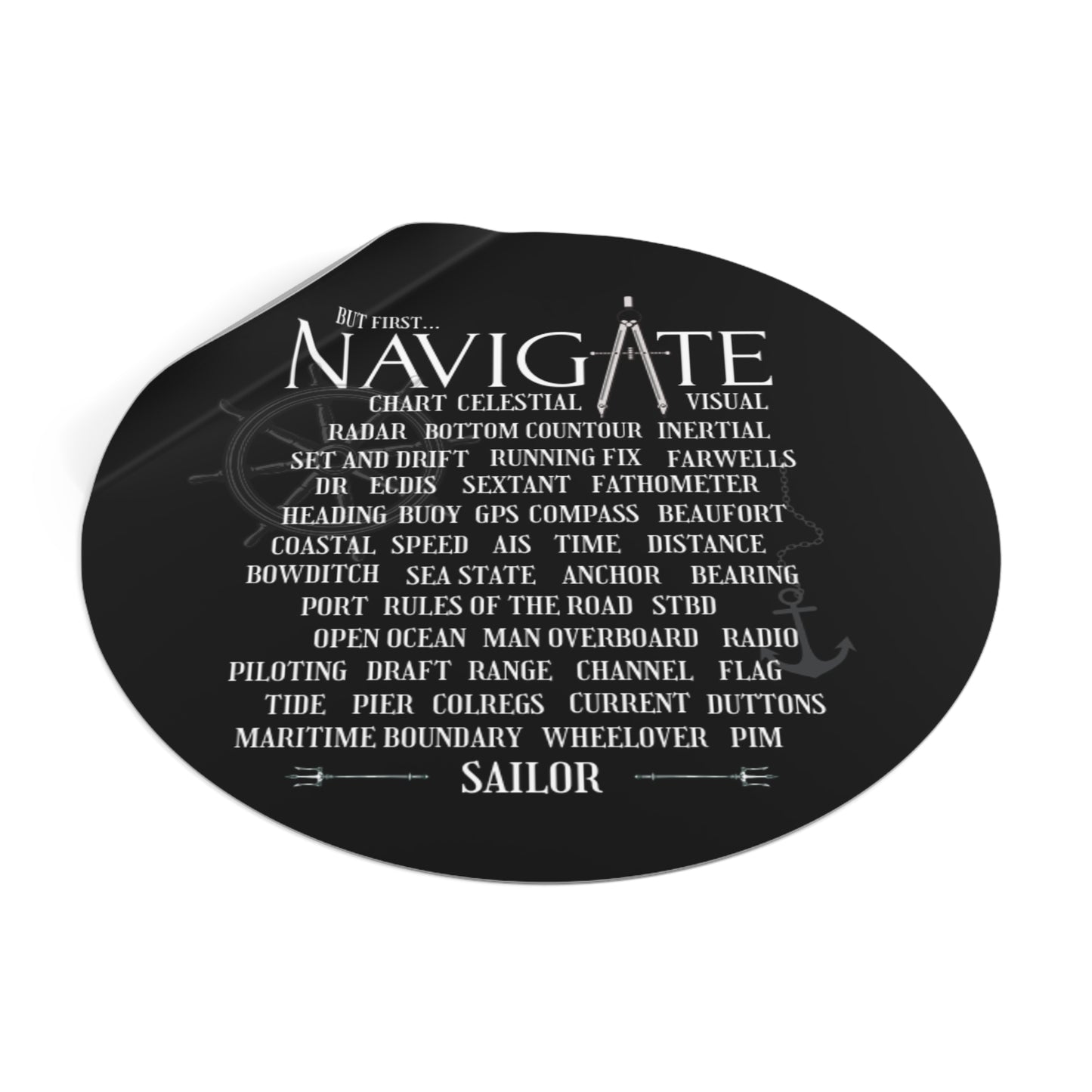 Navigate FOM 9 Round Vinyl Sticker