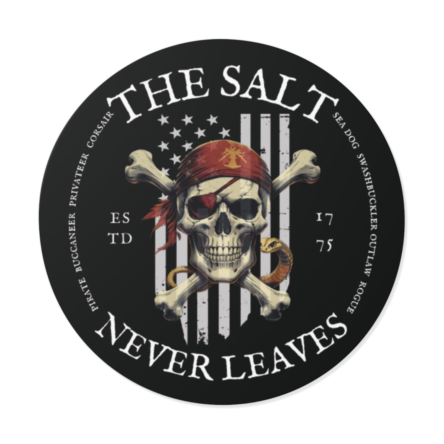 The Salt Never Leaves FOM 9 Round Vinyl Sticker