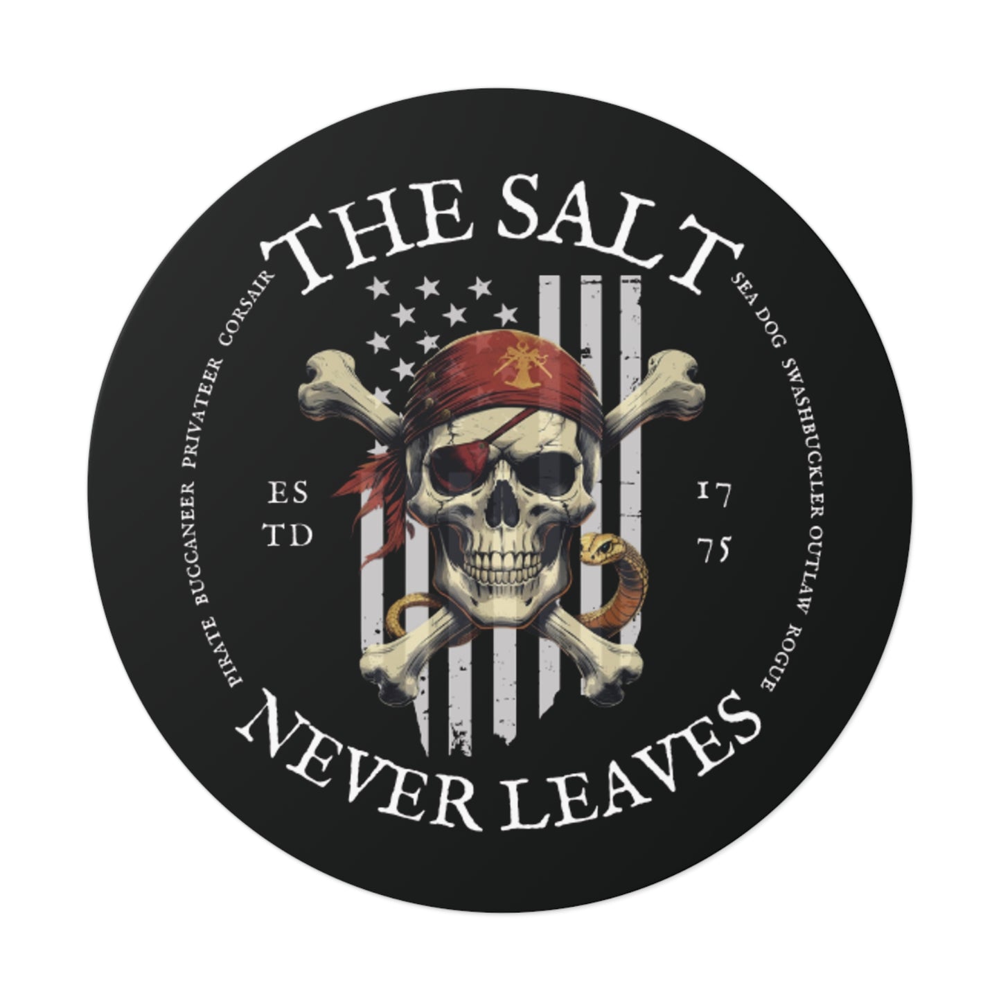 The Salt Never Leaves FOM 9 Round Vinyl Sticker