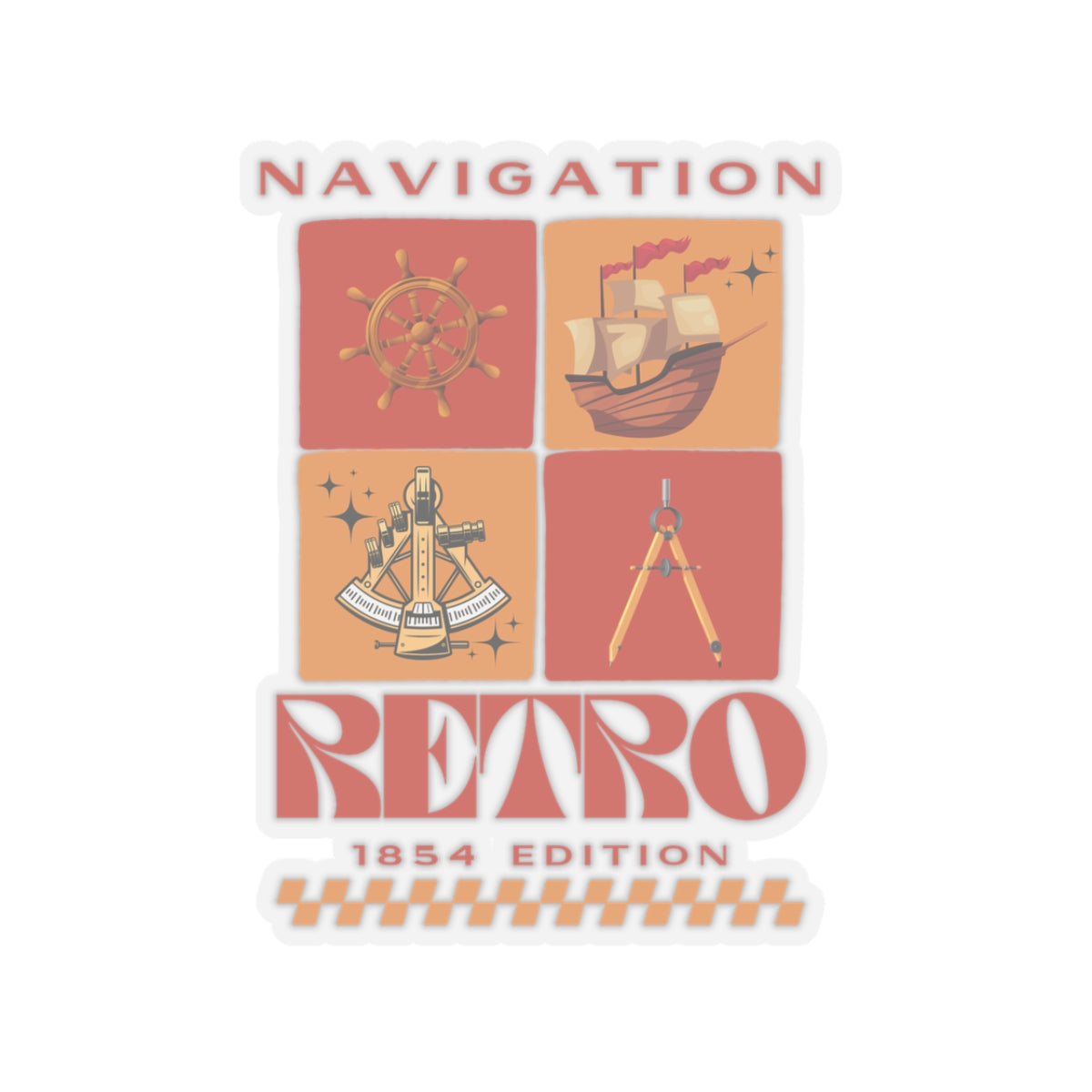 Retro Navigation FOM 9 Sticker - 1854 Edition
